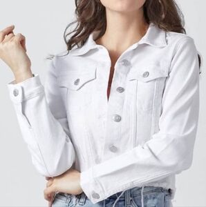 WOMENS Risen Brand Medium White Stretchy Denim Jacket
